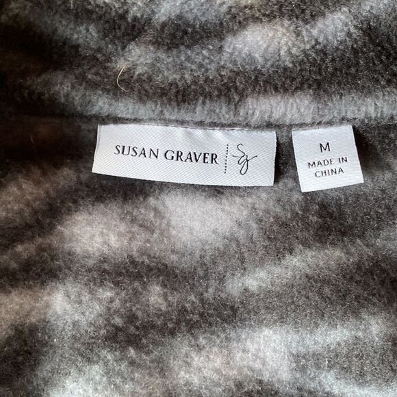 Susan Graver Zebra Print Fleece Jacket - Picture 5 of 7
